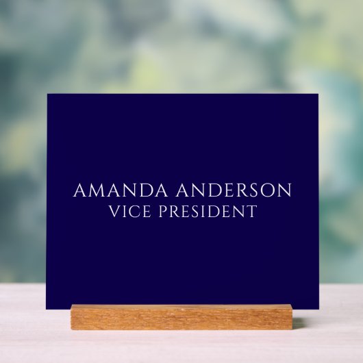 Elegant Blue Vice President Title Name Plate アクリルサイン (ニュートラル)