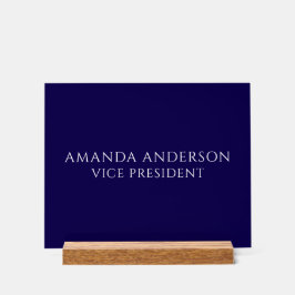 Elegant Blue Vice President Title Name Plate アクリルサイン