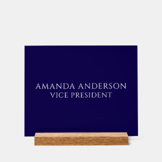Elegant Blue Vice President Title Name Plate アクリルサイン