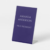 Elegant Blue Vice President Title Name Plate 台座サイン (正面)
