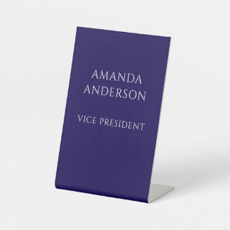 Elegant Blue Vice President Title Name Plate 台座サイン