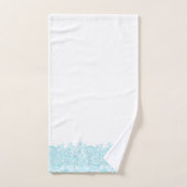 Elegant Blue Vintage Paisley Stripe バスタオルセット (ハンドタオル)