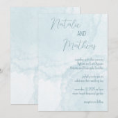 Elegant Blue Watercolor 招待状 (正面/裏面)