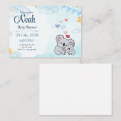 Elegant Blue Watercolor Baby Shower Invitation  エンクロージャーカード (正面/裏面)