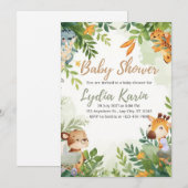 Elegant Blue Watercolor Baby Shower Invitation wit 招待状 (正面/裏面)