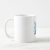 Elegant Blue Watercolor Floral Classic Mug コーヒーマグカップ (左)