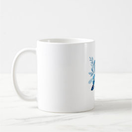Elegant Blue Watercolor Floral Classic Mug コーヒーマグカップ