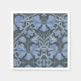 Elegant Blue Watercolor Floral Pattern スタンダードカクテルナプキン
