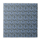 Elegant Blue Watercolor Floral Pattern  タイル (正面)