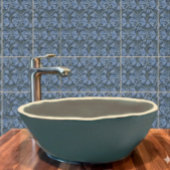 Elegant Blue Watercolor Floral Pattern  タイル