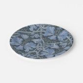 Elegant Blue Watercolor Floral Pattern ペーパープレート (アングル)