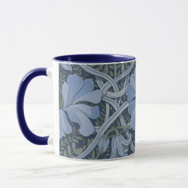 Elegant Blue Watercolor Floral Pattern マグカップ