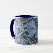 Elegant Blue Watercolor Floral Pattern マグカップ (正面左)