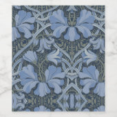 Elegant Blue Watercolor Floral Pattern ワインラベル (シングルラベル)