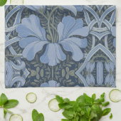 Elegant Blue Watercolor Floral Pattern Invitation キッチンタオル (折り畳み)