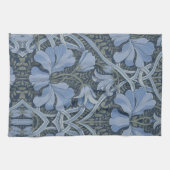 Elegant Blue Watercolor Floral Pattern Invitation キッチンタオル (横)