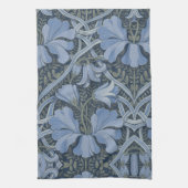 Elegant Blue Watercolor Floral Pattern Invitation キッチンタオル (縦)