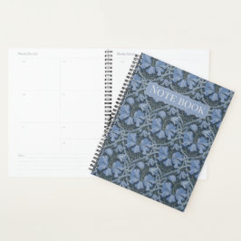 Elegant Blue Watercolor Floral Pattern Invitation プランナー手帳