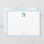 Elegant Blue Watercolor Hydrangea Flat Note Card ノートカード (正面/裏面)