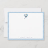 Elegant Blue Watercolor Hydrangea Floral ノートカード (正面)