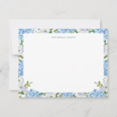 Elegant Blue Watercolor Hydrangea Personalized ノートカード (正面)