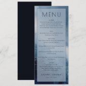 Elegant Blue Watercolor Menu メニュー (正面/裏面)