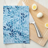 ​Elegant Blue Watercolor Petals Artisan  キッチンタオル (四つ折り)