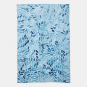 ​Elegant Blue Watercolor Petals Artisan  キッチンタオル (縦)