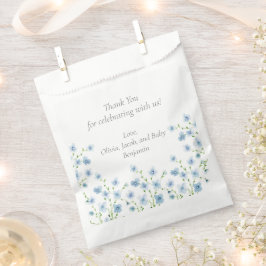 Elegant Blue Watercolor Wildflower Baby Shower フェイバーバッグ
