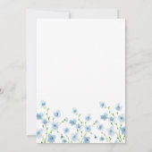 Elegant Blue Watercolor Wildflower Baby Shower 招待状 (裏面)