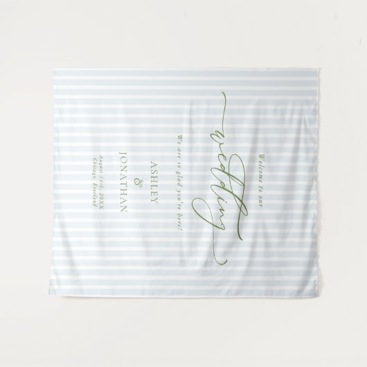 Elegant Blue Wedding Backdrop Tapestry タペストリー (正面(横))