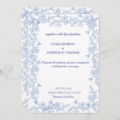 Elegant Blue Wedding Invitation セーブザデート (正面/裏面)