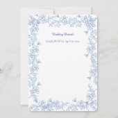 Elegant Blue Wedding Invitation セーブザデート (裏面)