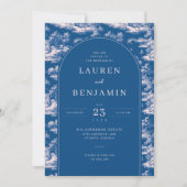 Elegant Blue Wedding Invitation 招待状 (正面)