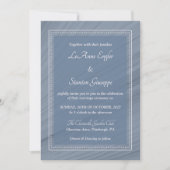 Elegant Blue Wedding Invitation | Dotted Frame 招待状 (正面)