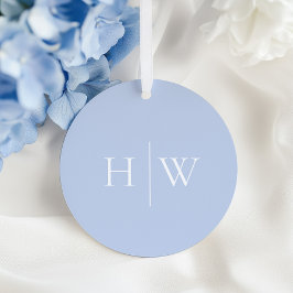 Elegant Blue Wedding Monogram フェイバータグ