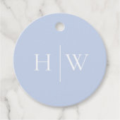 Elegant Blue Wedding Monogram フェイバータグ (正面)