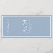 Elegant Blue Wedding Reception Dinner Menu メニュー (裏面)