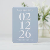 Elegant Blue Wedding Save the Date Cards 招待状 (スタンド正面)
