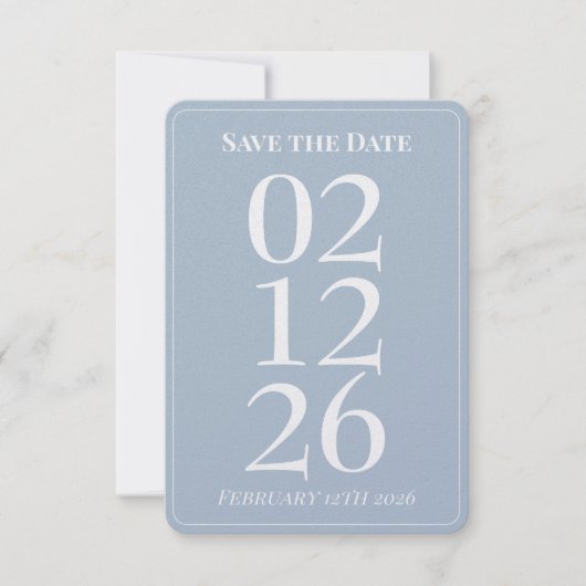 Elegant Blue Wedding Save the Date Cards 招待状 (正面)