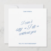 Elegant Blue & White Bridesmaid Proposal Card 招待状 (正面)
