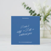 Elegant Blue & White Bridesmaid Proposal Card 招待状 (スタンド正面)