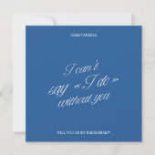 Elegant Blue & White Bridesmaid Proposal Card 招待状 (正面)