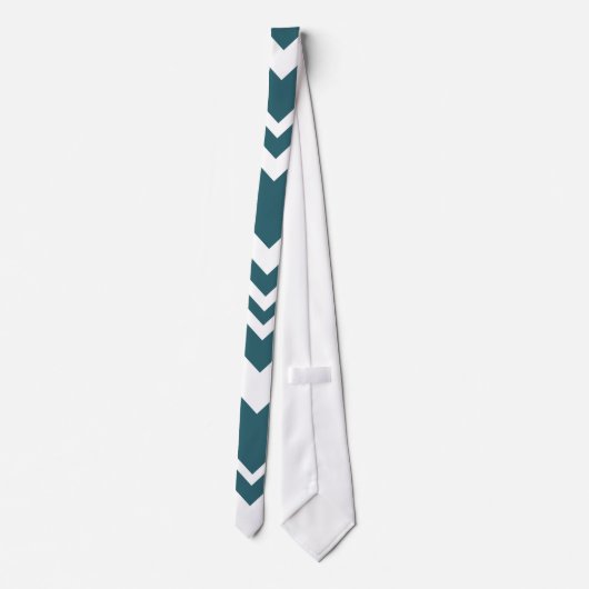 Elegant blue & white chevron pattern Neck Tie ネクタイ (裏面)