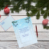 Elegant Blue & White Christmas Greeting Card シーズンカード