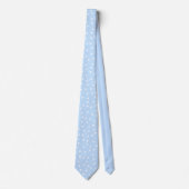 Elegant Blue White Dots Pattern Groom Gift   ネクタイ (正面)