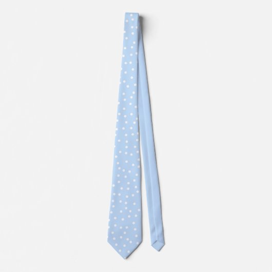 Elegant Blue White Dots Pattern Groom Gift   ネクタイ (正面)