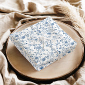 Elegant Blue & White Floral Toile Botanical 薄葉紙