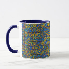 Elegant blue& white Moroccan  pattern  マグカップ