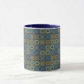 Elegant blue& white Moroccan  pattern  マグカップ (中央)